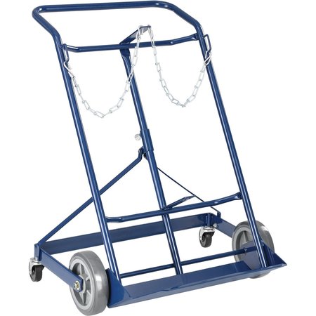 GLOBAL INDUSTRIAL Twin Cylinder Hand Truck, 500 Lb. Capacity, For 9-1/4 Diameter Cylinders 989001